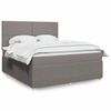 vidaXL Boxspring met matras stof taupe 180x200 cm