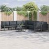 vidaXL Tuin Sofa Set met kussen Antraciet Staal