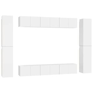 vidaXL 10-delige Tv-meubelset bewerkt hout wit
