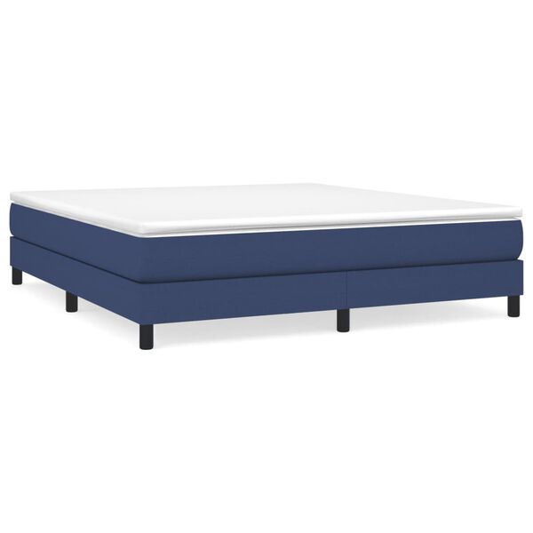 vidaXL Boxspring met matras stof blauw 180x200 cm