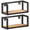 vidaXL Wandschappen 2 st 40 cm ruw mangohout
