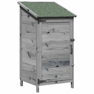 vidaXL Tuinschuur met dak Grijs 59 x 56 x 113,5 cm Massief Vurenhout