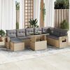 vidaXL 9-delige Loungeset met kussens poly rattan beige