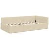 vidaXL Hoekbedframe met Matras Anders met hoofdeinde 2 pcs Cr&egrave;me Stof
