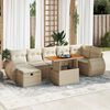 vidaXL 5-delige Loungeset met kussens poly rattan en acaciahout beige