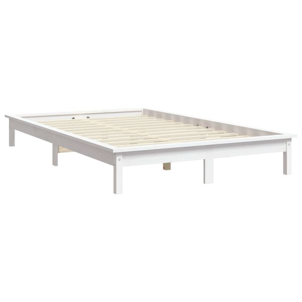 vidaXL Bedframe massief grenenhout wit 180x200 cm