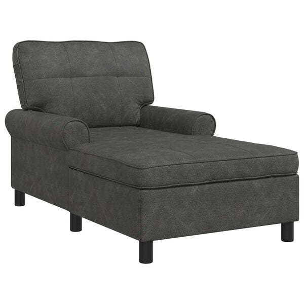 vidaXL Chaise Lounge met kussen Zwart 91 x 157 x 91 cm Nep Leer