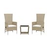 vidaXL 3-delige Tuinset met kussens poly rattan beige