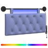 vidaXL Hangend hoofdbord Met LED-verlichting Jeans Blauw Stof