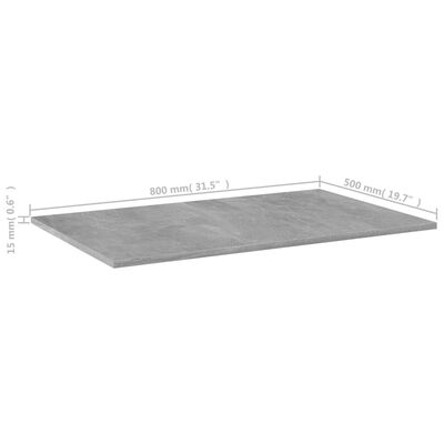 vidaXL Wandschappen 4 st 80x50x1,5 cm spaanplaat betongrijs