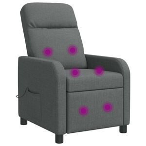vidaXL Massage Recliner Donkergrijs Stof