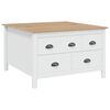 vidaXL Salontafel met lade HILL Wit en honingbruin 79.5 x 79.5 x 49 cm
