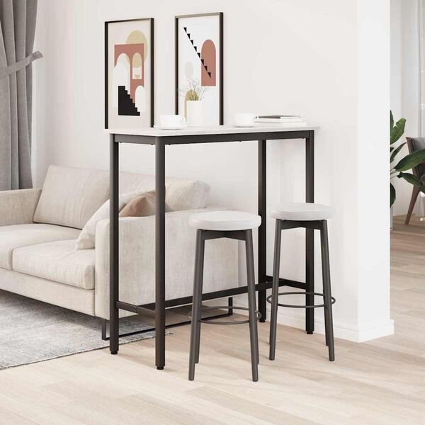 vidaXL Tafel Wit 100 x 40 x 101 cm Engineered hout en staal