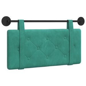 vidaXL Hangend hoofdbord Turquoise Fluweel