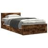 vidaXL Bedframe met lade met opslag 2 st Gerookt eiken Bewerkt hout