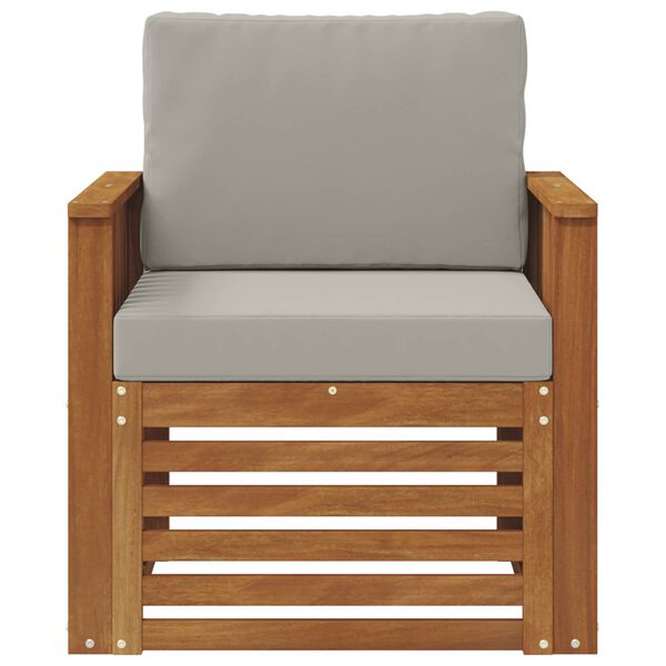 vidaXL Buiten bankenset Massief Acaciahout en Polyester Naturel