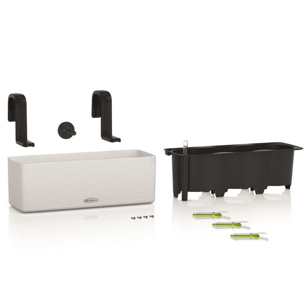 LECHUZA Plantenbak CUBE color triple met beugels wit 13680