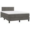 vidaXL Boxspring met matras en LED fluweel donkergrijs 120x190 cm
