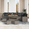 vidaXL Tuin Sofa Set met kussen 10 pcs Grijs poly rattan