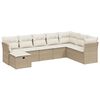 vidaXL 8-delige Loungeset met kussens poly rattan beige
