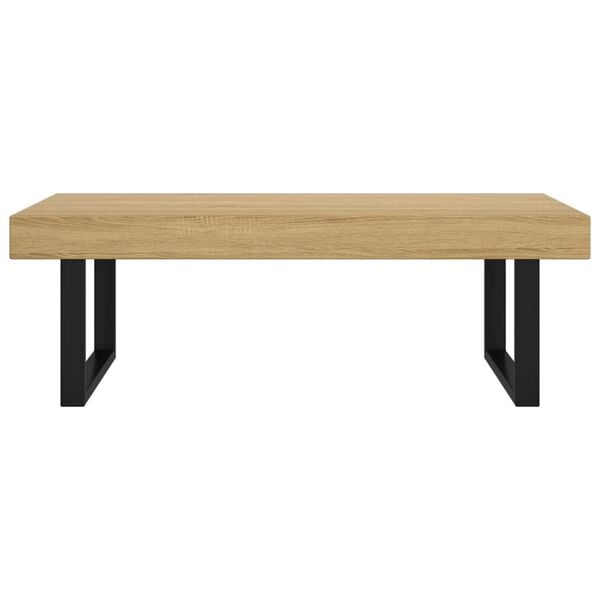 vidaXL Salontafel 120x60x40 cm MDF en ijzer lichtbruin en zwart
