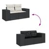 vidaXL 4-delige Loungeset met kussens poly rattan zwart