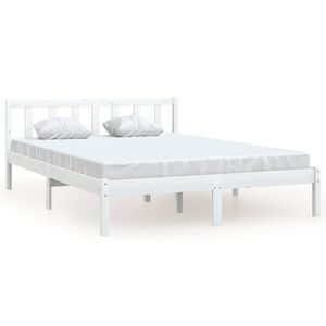vidaXL Bedframe massief grenenhout wit 140x200 cm