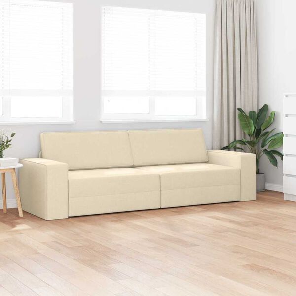 vidaXL Slaapbank 200cm Cr&egrave;me Stof