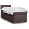 vidaXL Boxspring met matras stof donkerbruin 100x200 cm