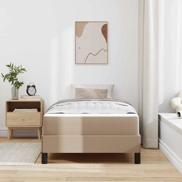 vidaXL Bedframe met matras Cappuccino 100 x 200 cm Stof