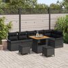 vidaXL Tuinbankenset met kussen 9 pcs Zwart poly rattan