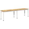 vidaXL Tuinbank 161 x 35 x 45 cm Massief Acaciahout Wit Rechthoekig