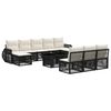 vidaXL Tuinbankenset 11 st Zwart en Cream Wit poly rattan