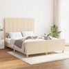 vidaXL Bedframe zonder matras stof cr&egrave;mekleurig 140x190 cm