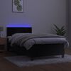 vidaXL Boxspring met matras en LED fluweel zwart 90x200 cm