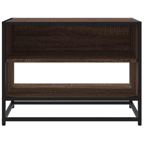 vidaXL Tv-meubel 61x40x46 cm bewerkt hout metaal bruin eikenkleur