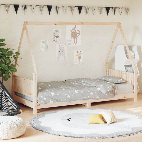 vidaXL Kinderbedframe 90x200 cm massief grenenhout