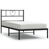 vidaXL Bedframe met hoofdbord metaal zwart 75x190 cm