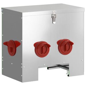 vidaXL Kip voerbak Zilver 40,5 x 25 x 38 cm Gegalvaniseerd staal