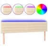 vidaXL Hoofdbord LED 180x5x78/88 cm stof cr&egrave;mekleurig