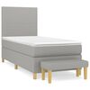 vidaXL Boxspring met matras stof lichtgrijs 100x200 cm