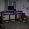 vidaXL Bureau met LED-verlichting 200x104x91 cm hout bruin eikenkleur