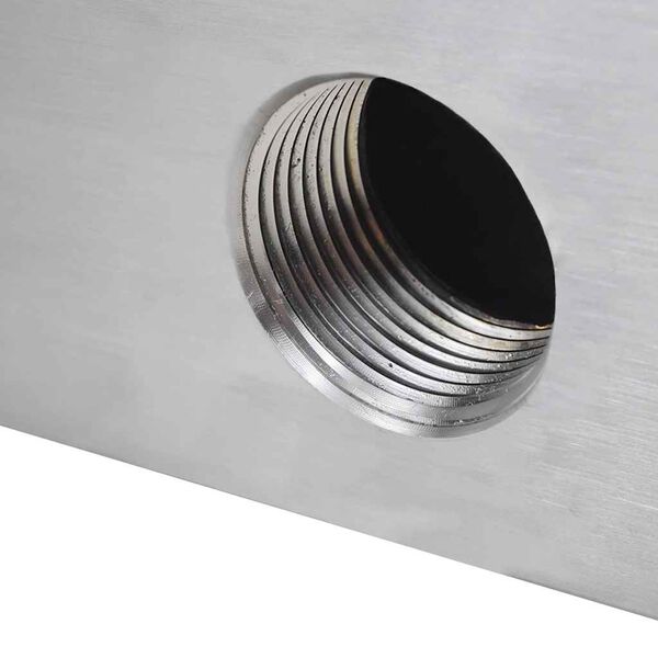 vidaXL Zwembadwaterval rechthoekig 45 cm roestvrij staal