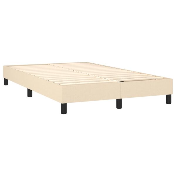 vidaXL Boxspring met matras stof cr&egrave;mekleurig 120x200 cm
