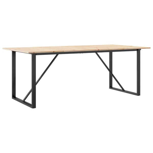 vidaXL Eettafel O-frame 200x100x75 cm massief grenenhout en staal
