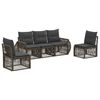 vidaXL Tuinbankenset 5 st Grijs en Donkergrijs poly rattan