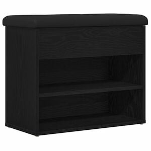 vidaXL Opslagbank Zwart Eiken 62 x 32 x 50 cm Bewerkt hout