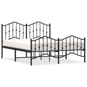 vidaXL Bedframe met hoofd- en voeteneinde&nbsp;metaal zwart 140x200 cm