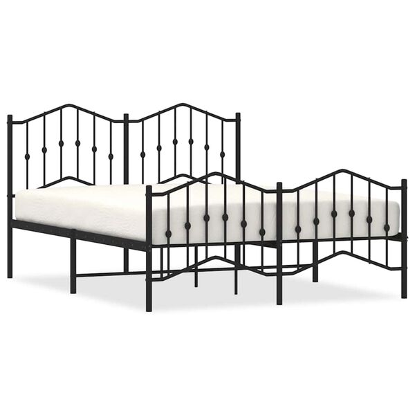 vidaXL Bedframe met hoofd- en voeteneinde&nbsp;metaal zwart 140x200 cm