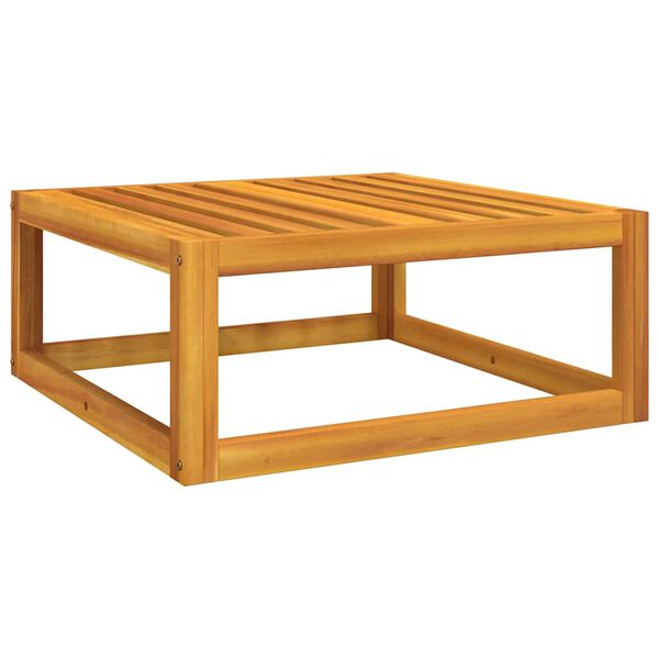 vidaXL Tuinvoetensteun met kussen massief acaciahout lichtgrijs